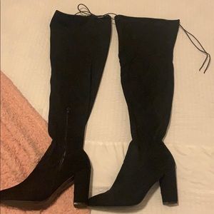 Black thigh high boots